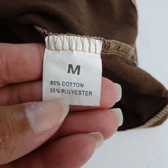 Two-Tone Brown T-Shirt Casual Top Women Size M Cotton Blend Round Neck - Picture 4 of 7